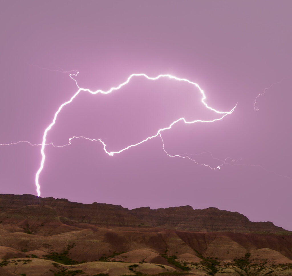 Picturesque lightning - Badlands National Park, South Dakota