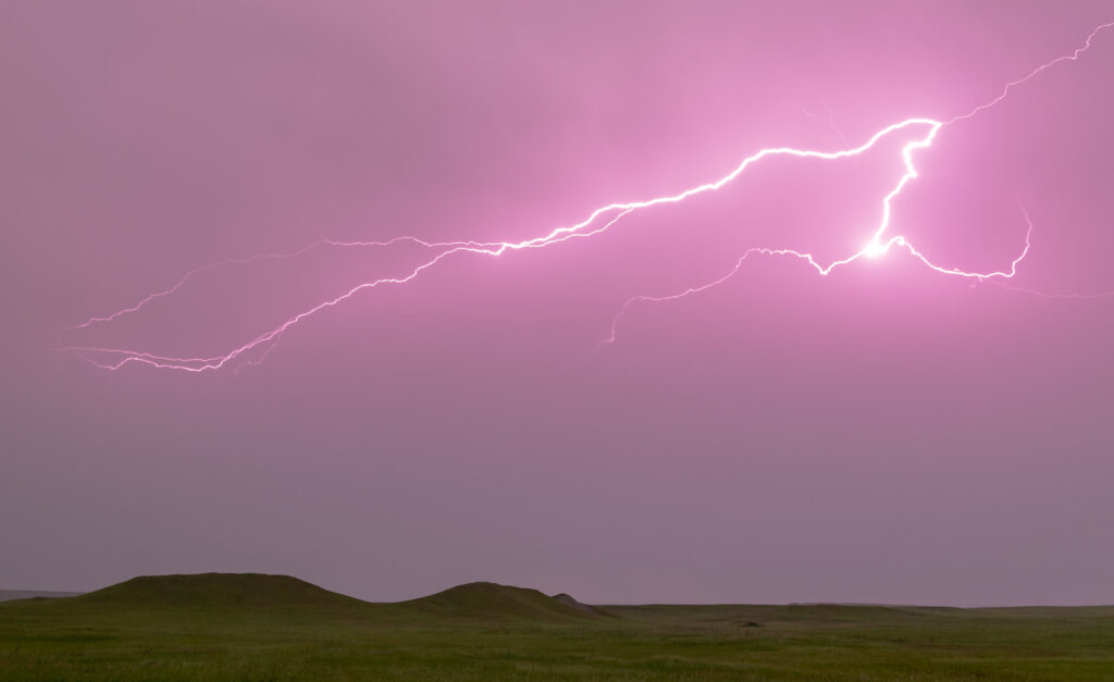 Picturesque lightning - Badlands National Park, South Dakota